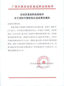 關于招標代理機構比選結果的通知